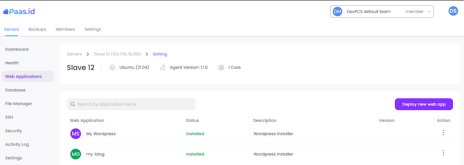 How to Delete a Domain from a Web Application on Paas.id