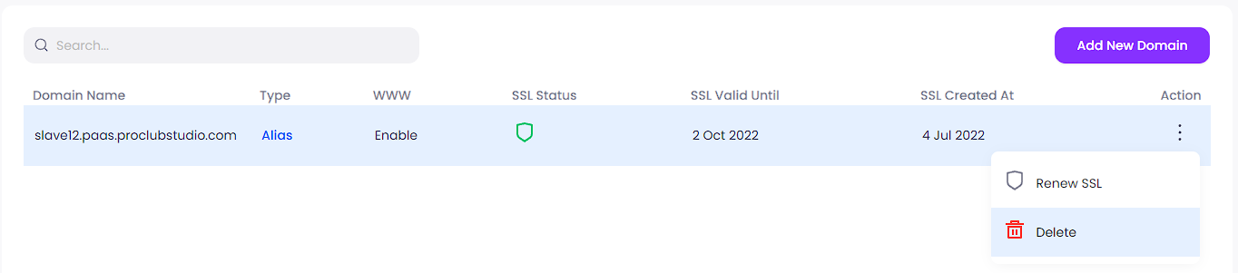 How to Delete a Domain from a Web Application on Paas.id